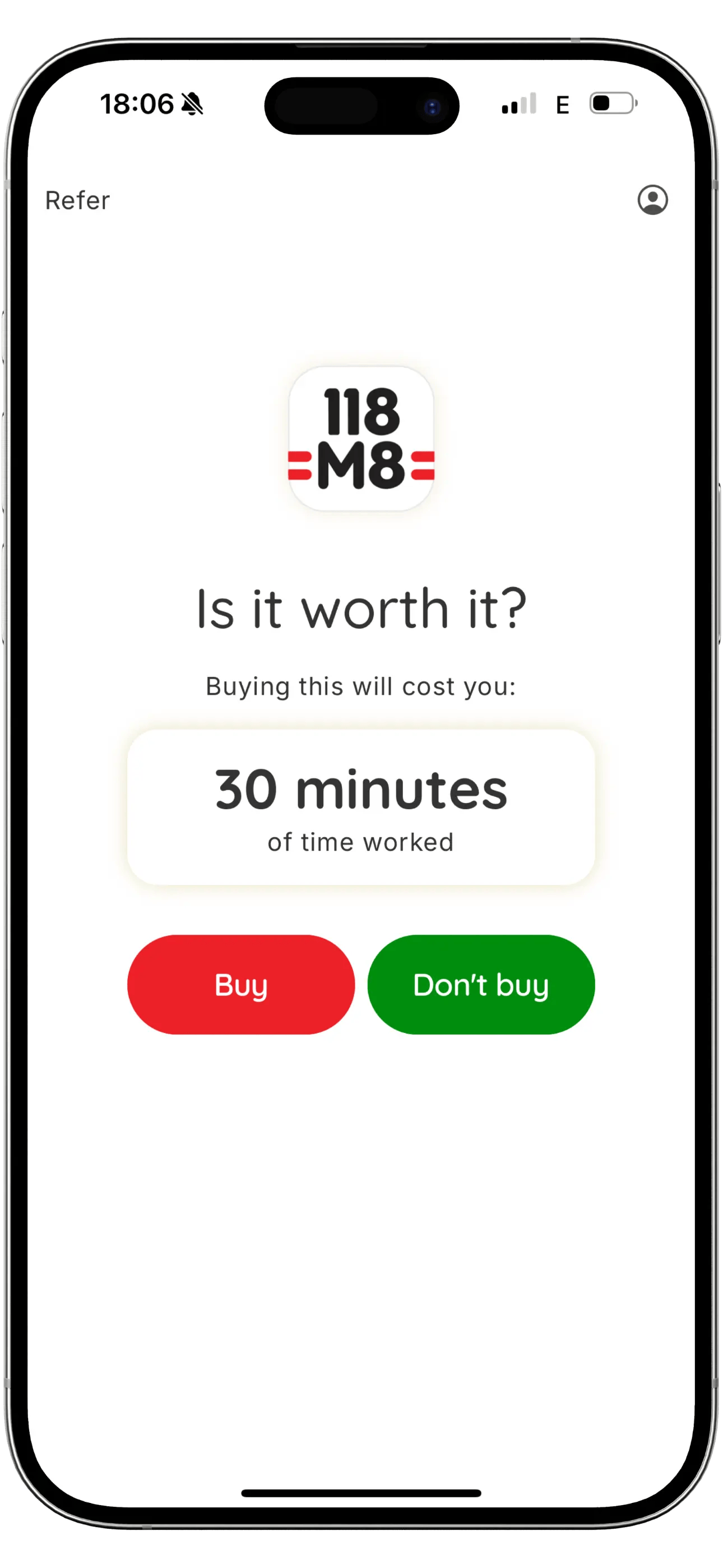 118M8 app screenshot 2, portrait iPhone