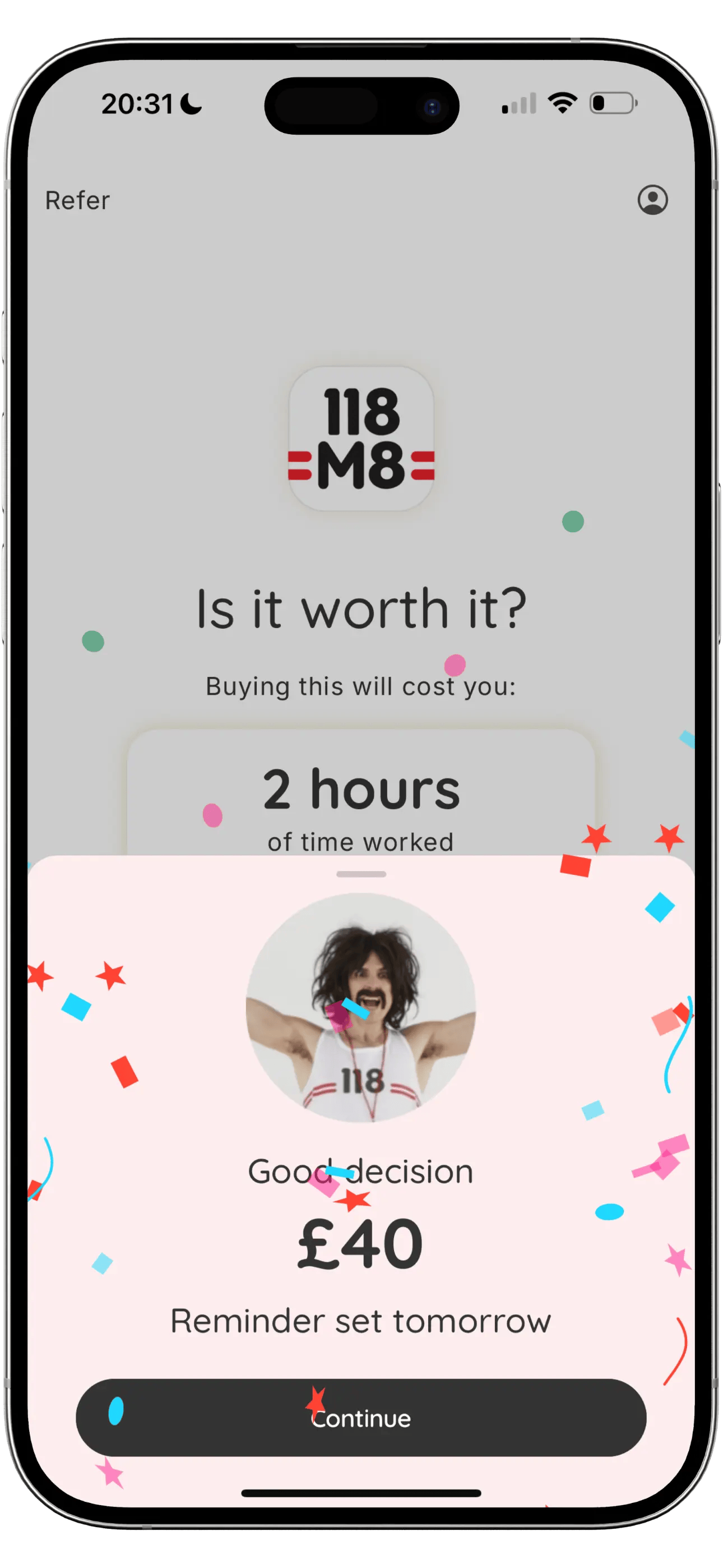 118M8 app screenshot 3, portrait iPhone