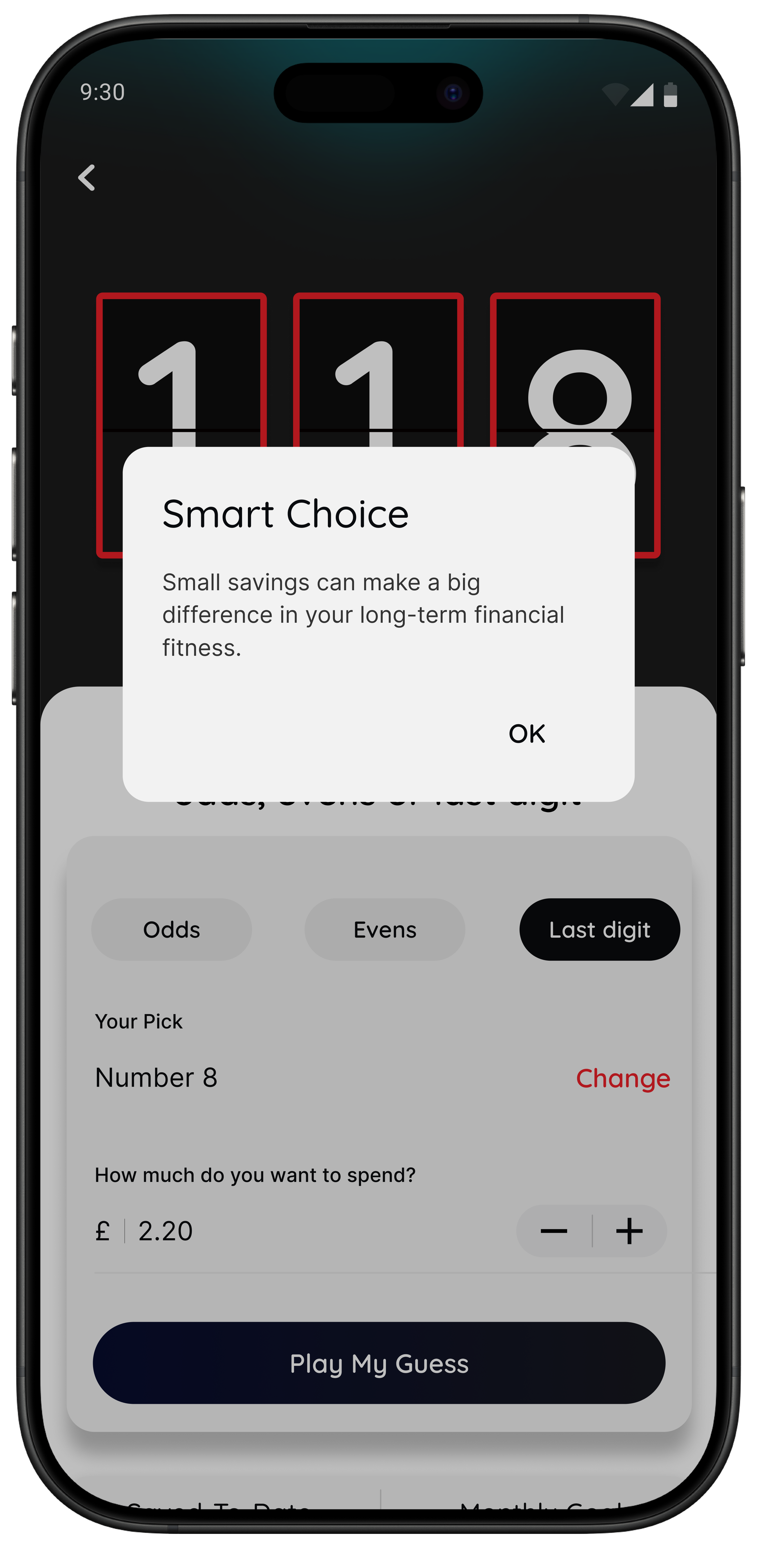 118m8 number generator choice screen