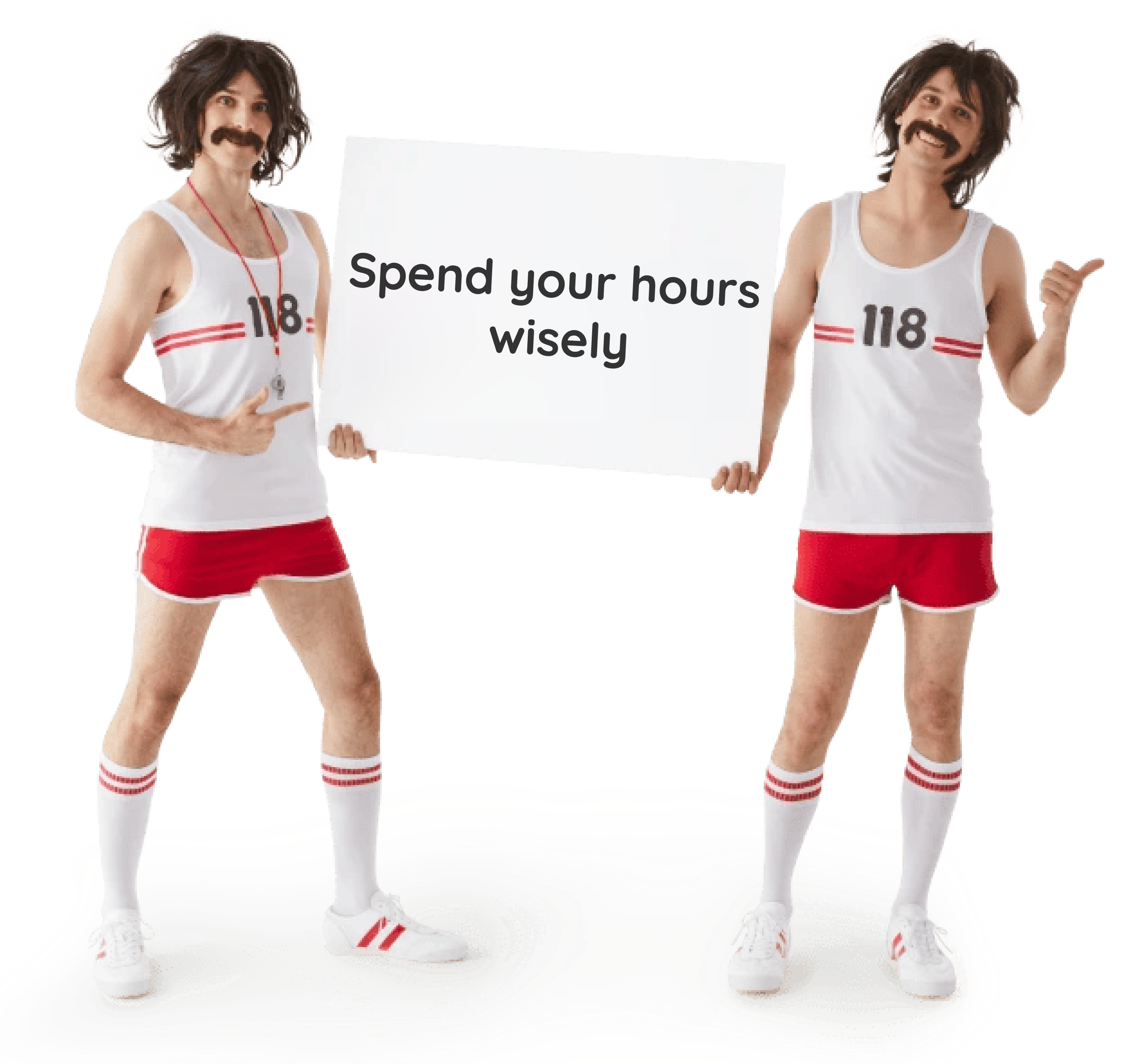 brand image, lets get serious mascots holding sign